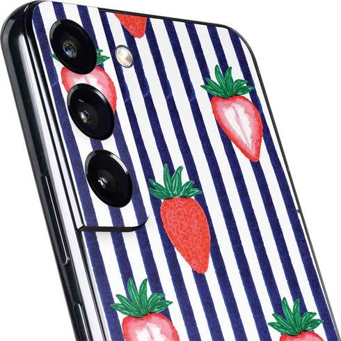 Bouffants and Broken Hearts Strawberries and Stripes Galaxy S22 Skin
